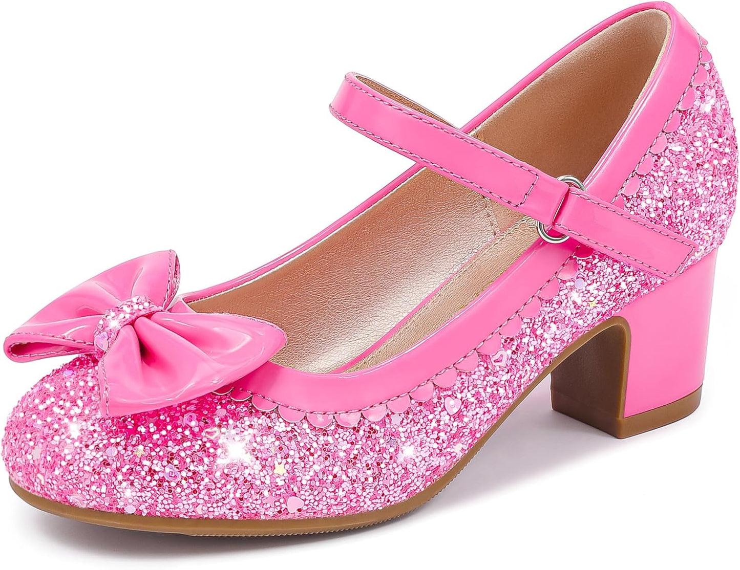 Princess Shoes High Heel Toddler Girls Dress Shoes with Bowknot