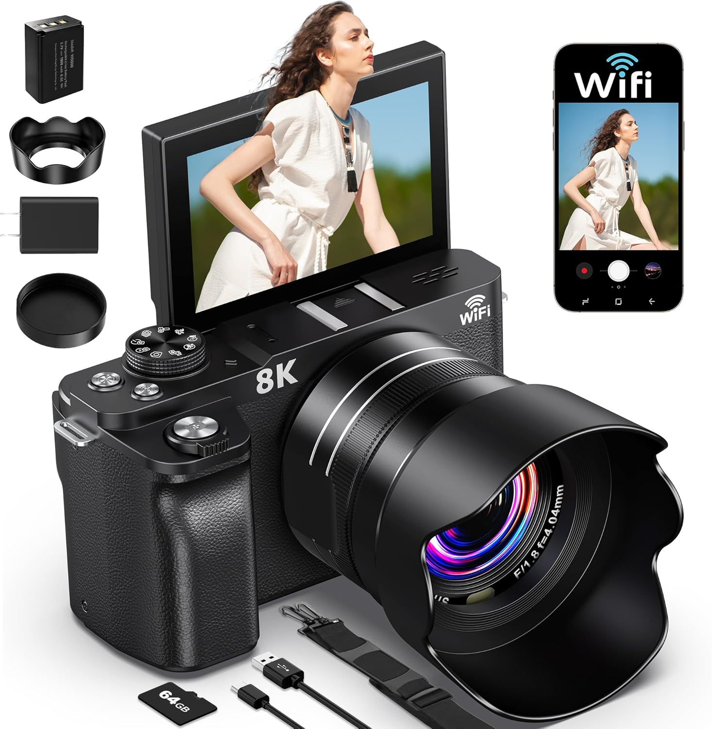 8K Digital Camera with 88MP for Stunning Photography and Vlogging