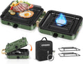Propane 2-Burner Foldable Camping Stove - Portable 16,000 BTU