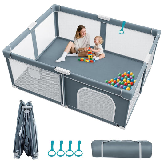 Foldable Baby Playpen for Indoor Outdoor Use - Portable Play Yard