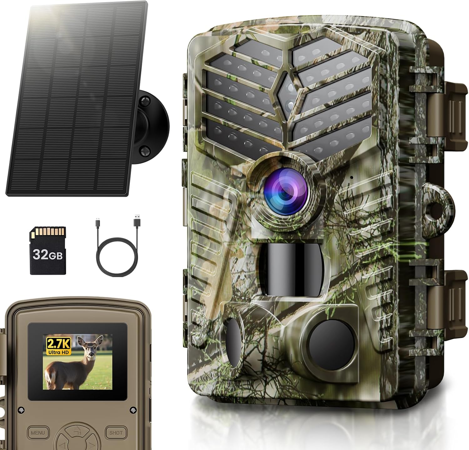 48MP Solar Trail Camera: Night Vision, WiFi