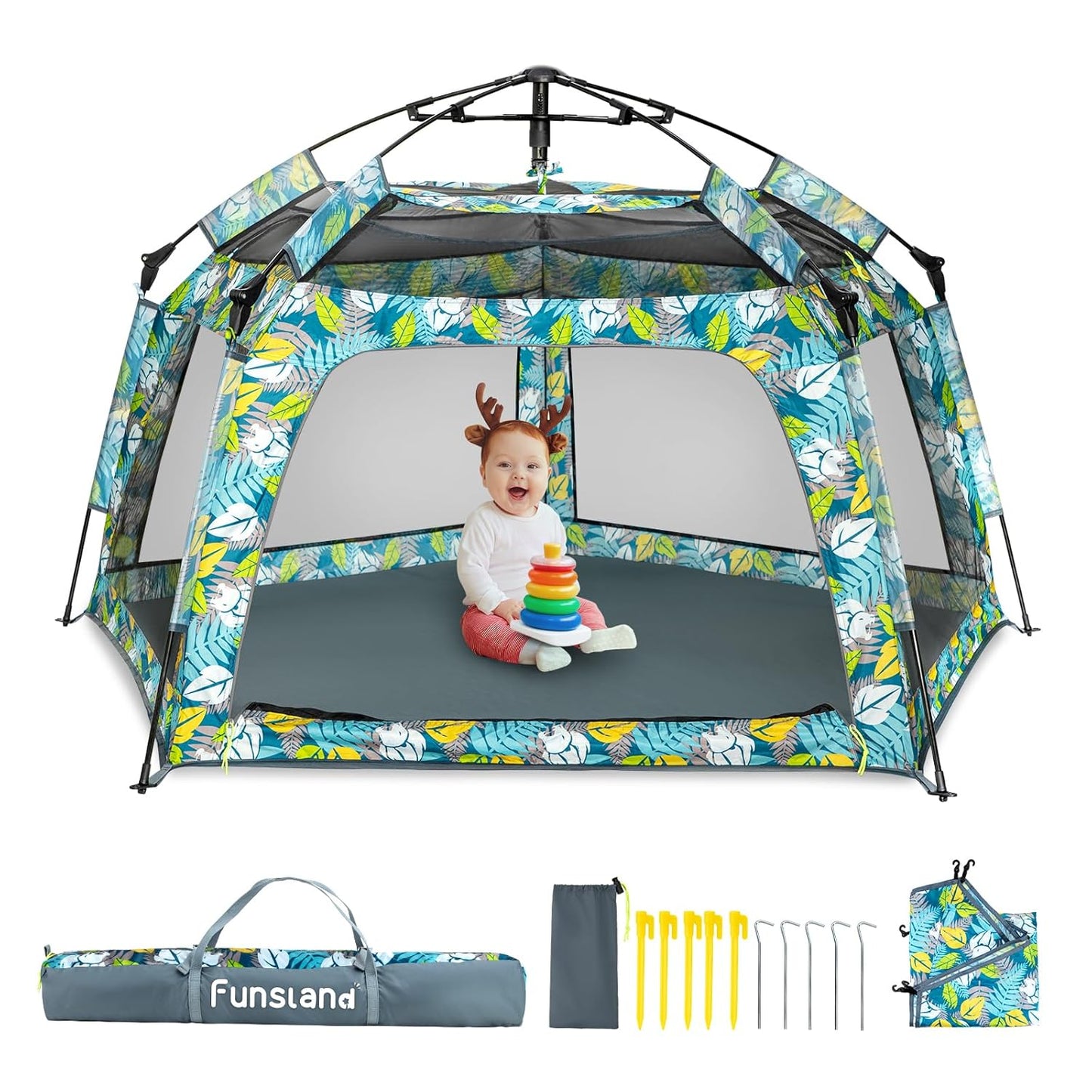 Funsland Pop-up Baby Playpen - Portable Beach Tent