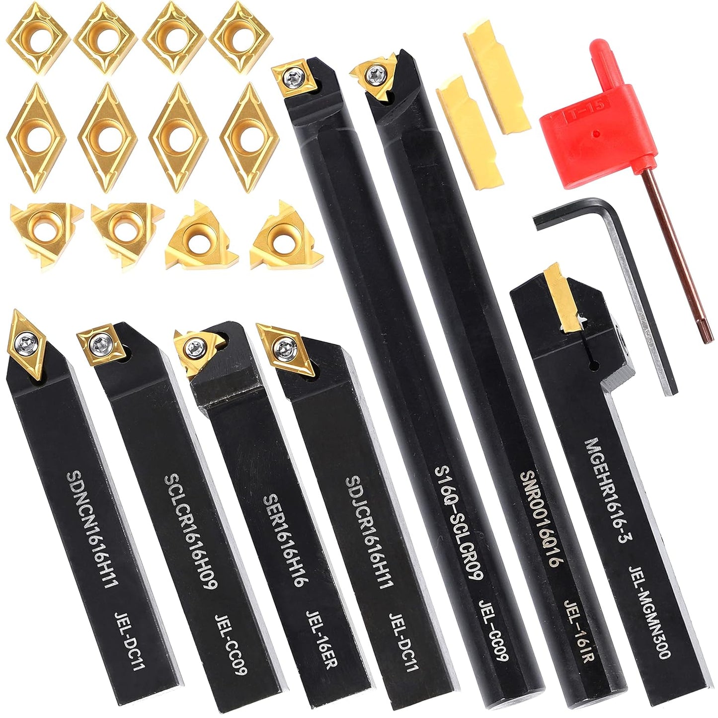Lathe Turning Holders Threading Tools Set with Carbide Inserts