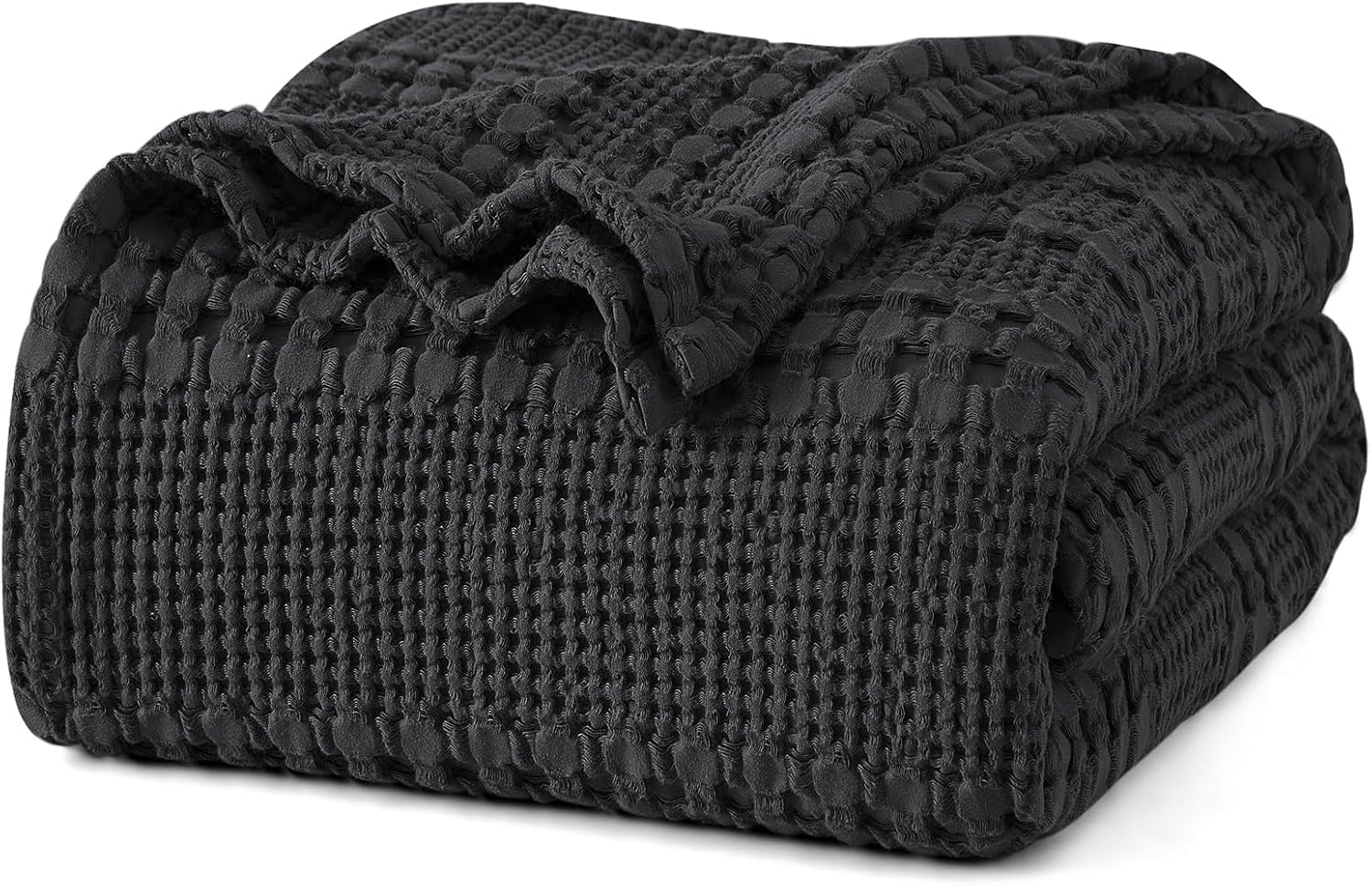 PHF 100% Cotton Waffle Weave Blanket King Size for All-Season Comfort