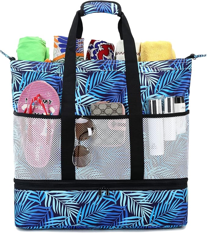 OctSky Beach Bag Women Large Waterproof Tote with Cooler Feature