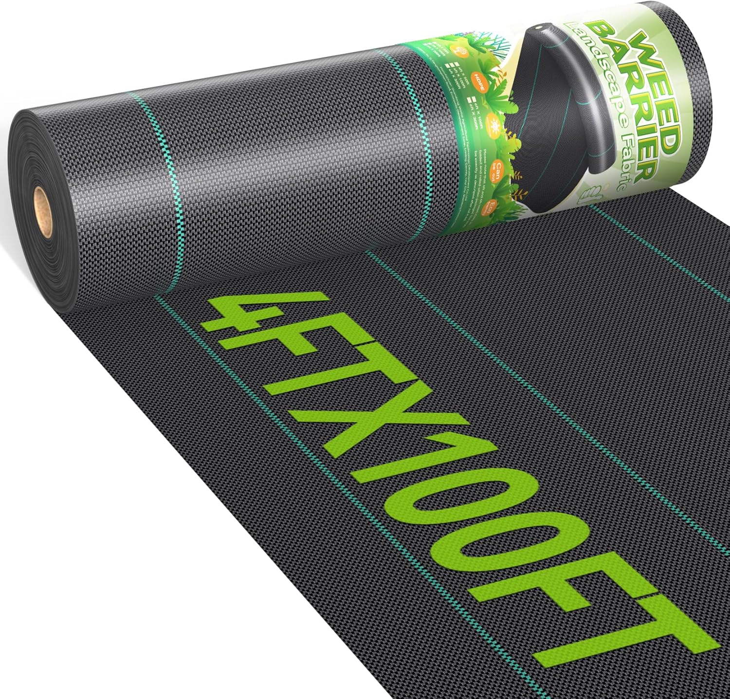 4ftx100ft Heavy Duty Weed Barrier Landscape Fabric for Gardens