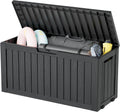 75 Gallon Outdoor Storage Box Waterproof Deck Box - Dual Table Seat