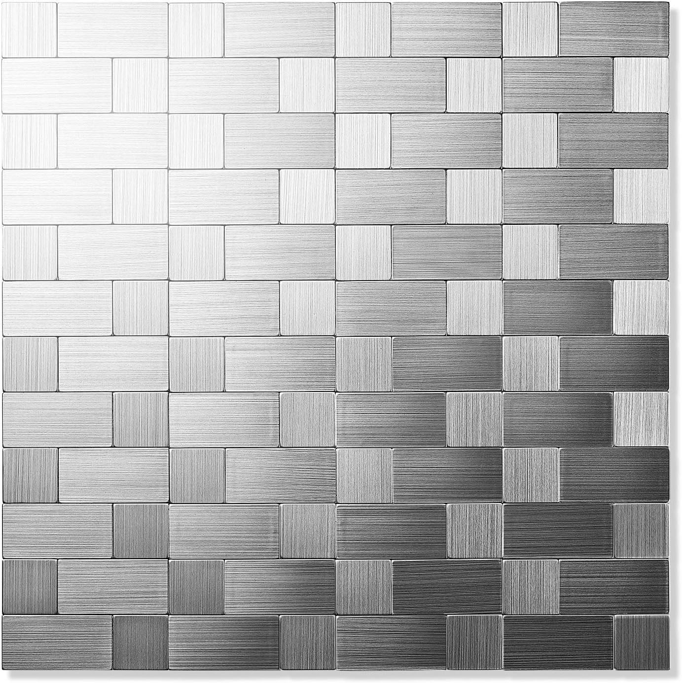 Stainless Steel Peel and Stick Backsplash for Kitchen and Bath