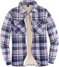 Womens Sherpa Fleece Lined Flannel Shirt Jacket - Cozy Plaid