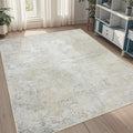 5x8 Area Rug Washable Abstract Living Room Rug - Soft Low-Pile