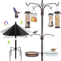 6-Hook Bird Feeding Station Kit for Outdoors with Squirrel Baffle