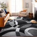 Contemporary Abstract Circles Area Rug 6x9 - Durable Gray for High