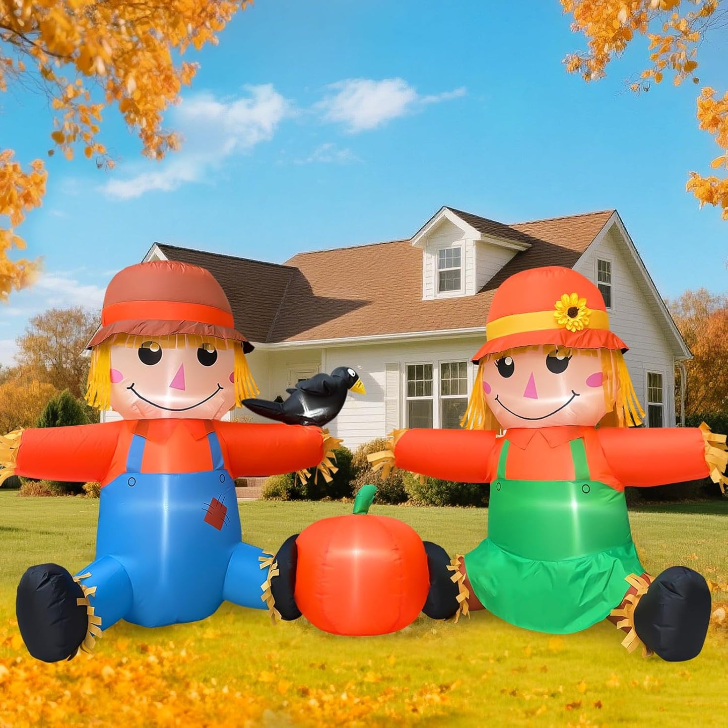 8FT Long Fall Inflatables Outdoor Decorations for Thanksgiving