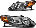 DWVO Headlights Compatible with 2006-2011 Honda Civic 4-Door Sedan
