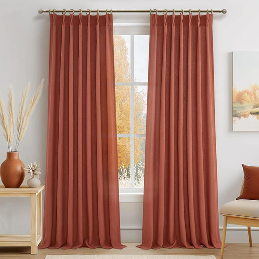 Decorative Burnt Orange Sheer Curtains for Sliding Glass Doors