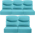 Luxury 24x24x6 Smile Outdoor Cushions 5 Piece Set - Turquoise
