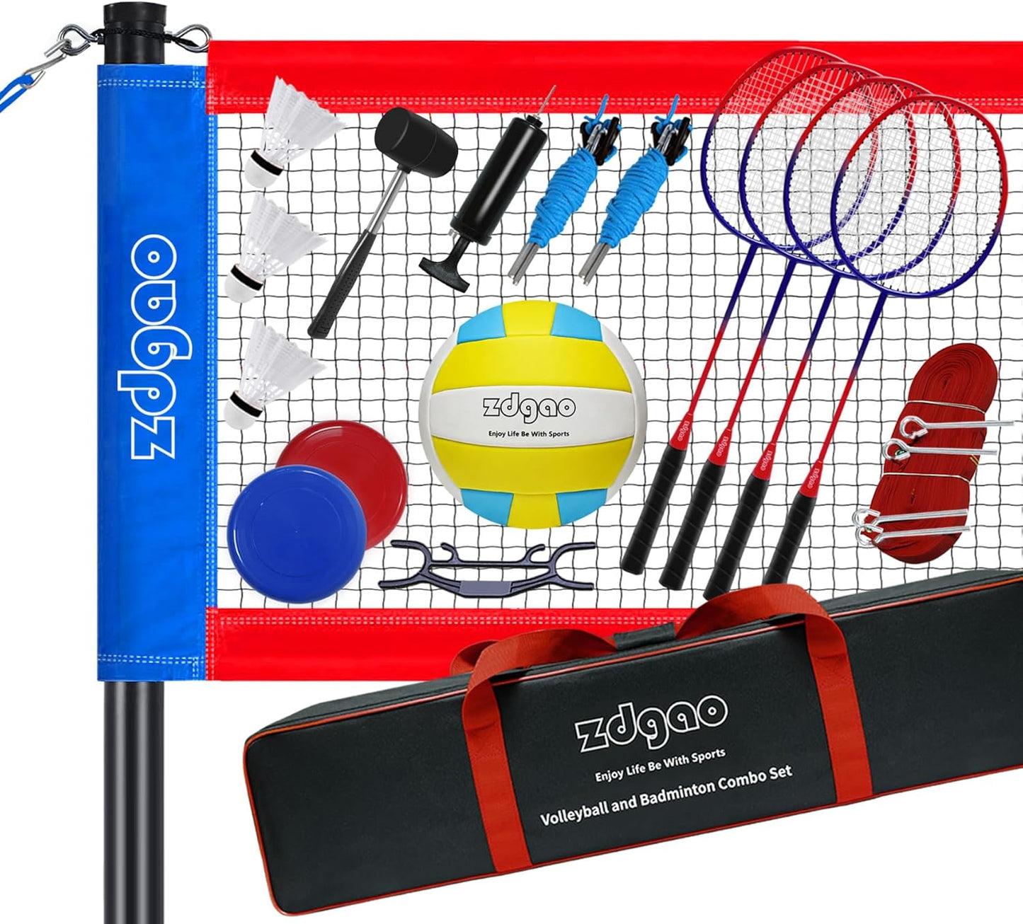 Professional Badminton & Volleyball Combo Set for Family Fun