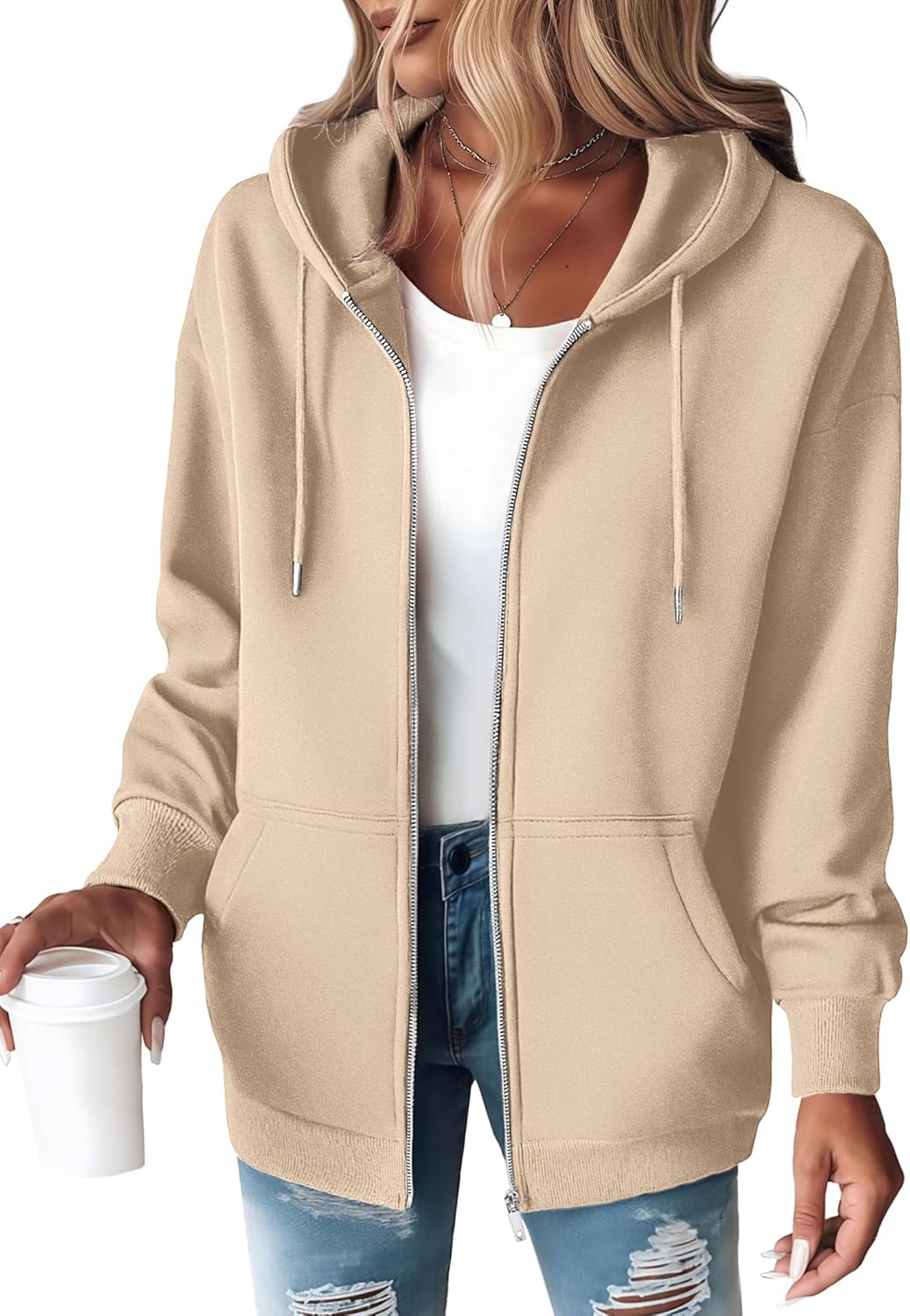 Zeagoo Hoodies For Women Zip Up Oversized Fleece Jacket 2025