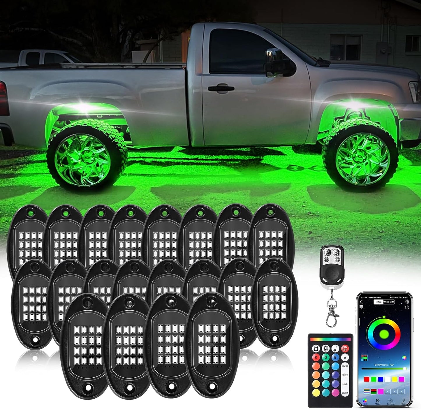 20Pods RGB LED Rock Lights Kit for Stunning Vehicle Underglow