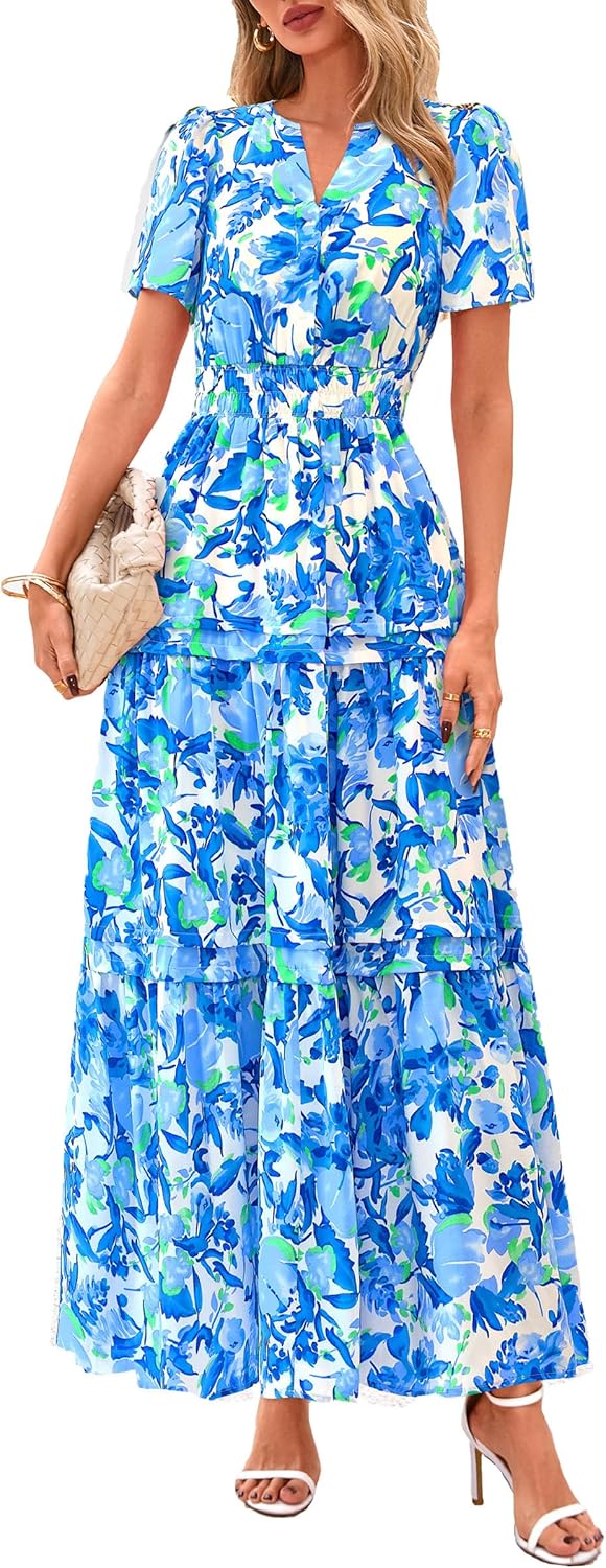PRETTYGARDEN Women's Boho Maxi Dress for Summer Vacations