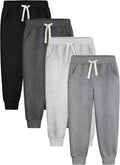 Boys Sweatpants Joggers 4 Pack - Soft Cotton Athletic Pants