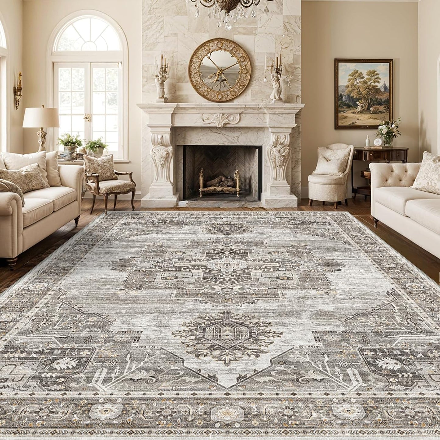 10x14 Area Rug - Washable Lightweight Vintage Soft Carpet