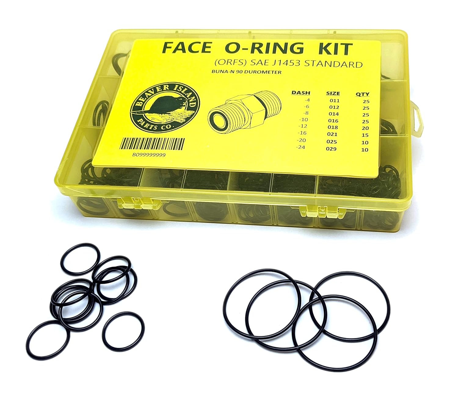 Hydraulic O-Ring Kit with 155 Pieces for FACE ORFS Fittings