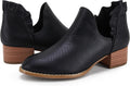 Fashare Womens Fall Cutout Booties Ankle Heels - Comfortable Stacked 0