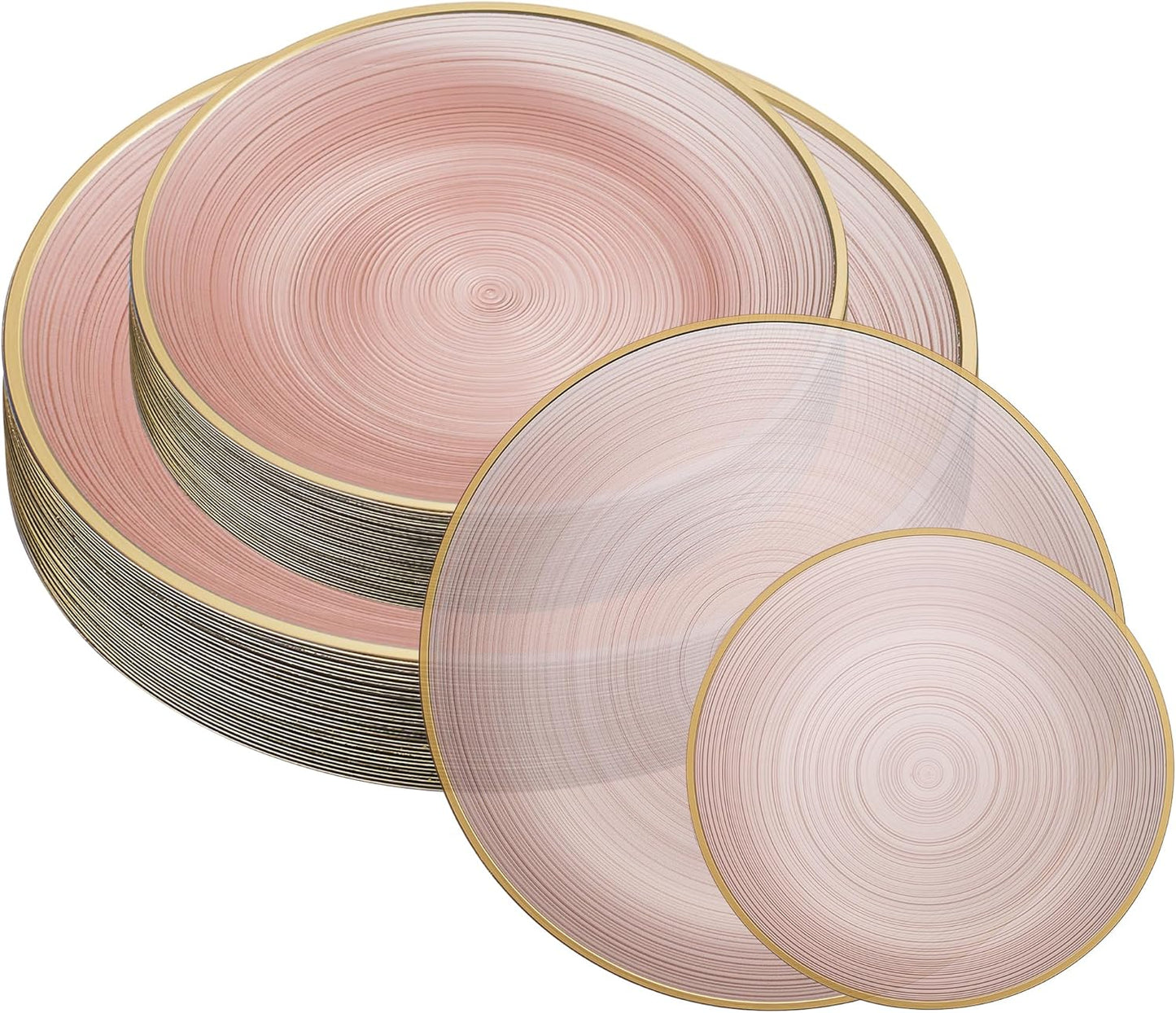 Elegant Crystal Design Plastic Plates Combo Pack for Events