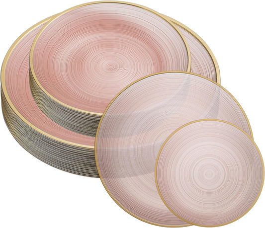 Elegant Crystal Design Plastic Plates Combo Pack for Events