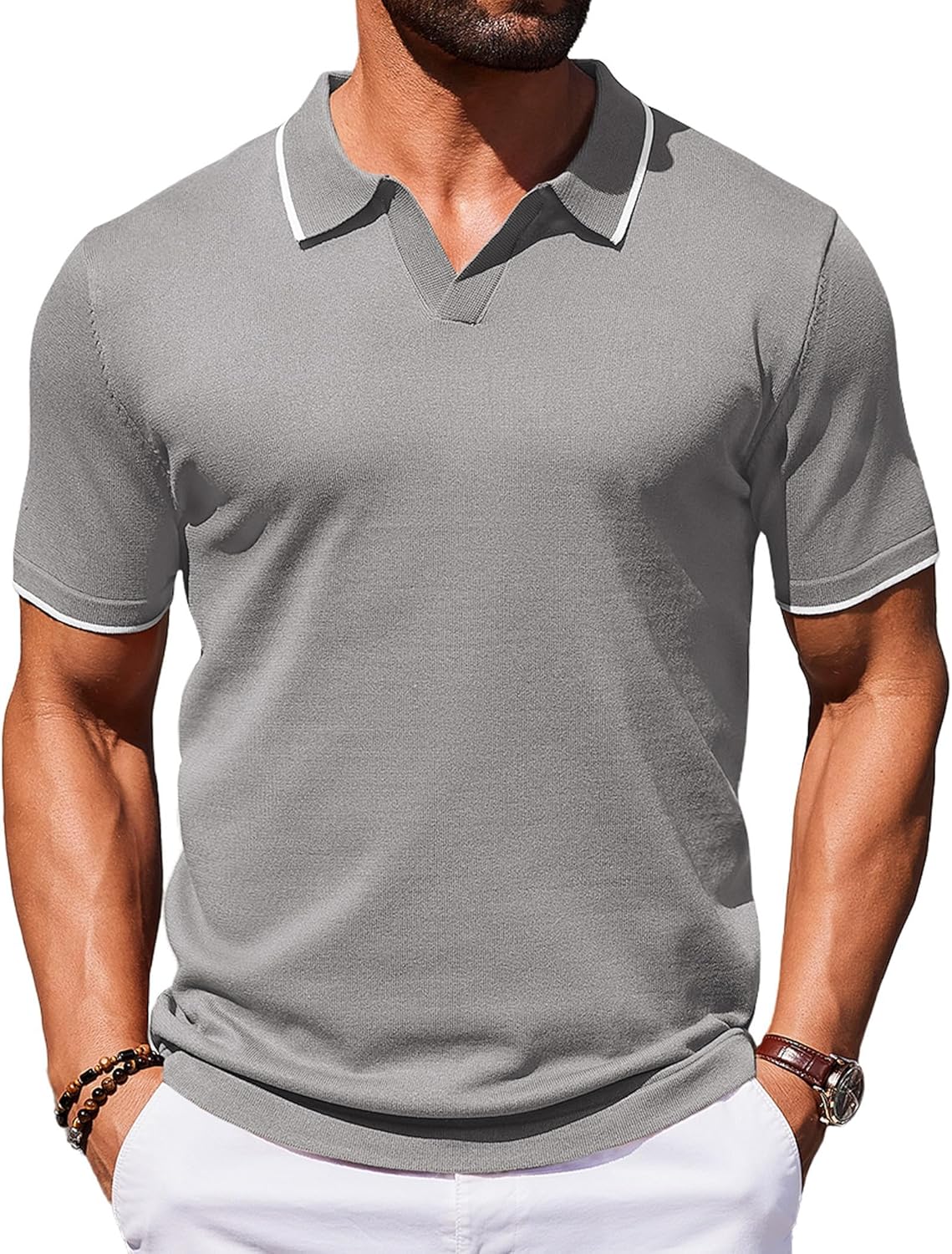 COOFANDY Mens Polo Shirts Short Sleeve Casual Vintage Style