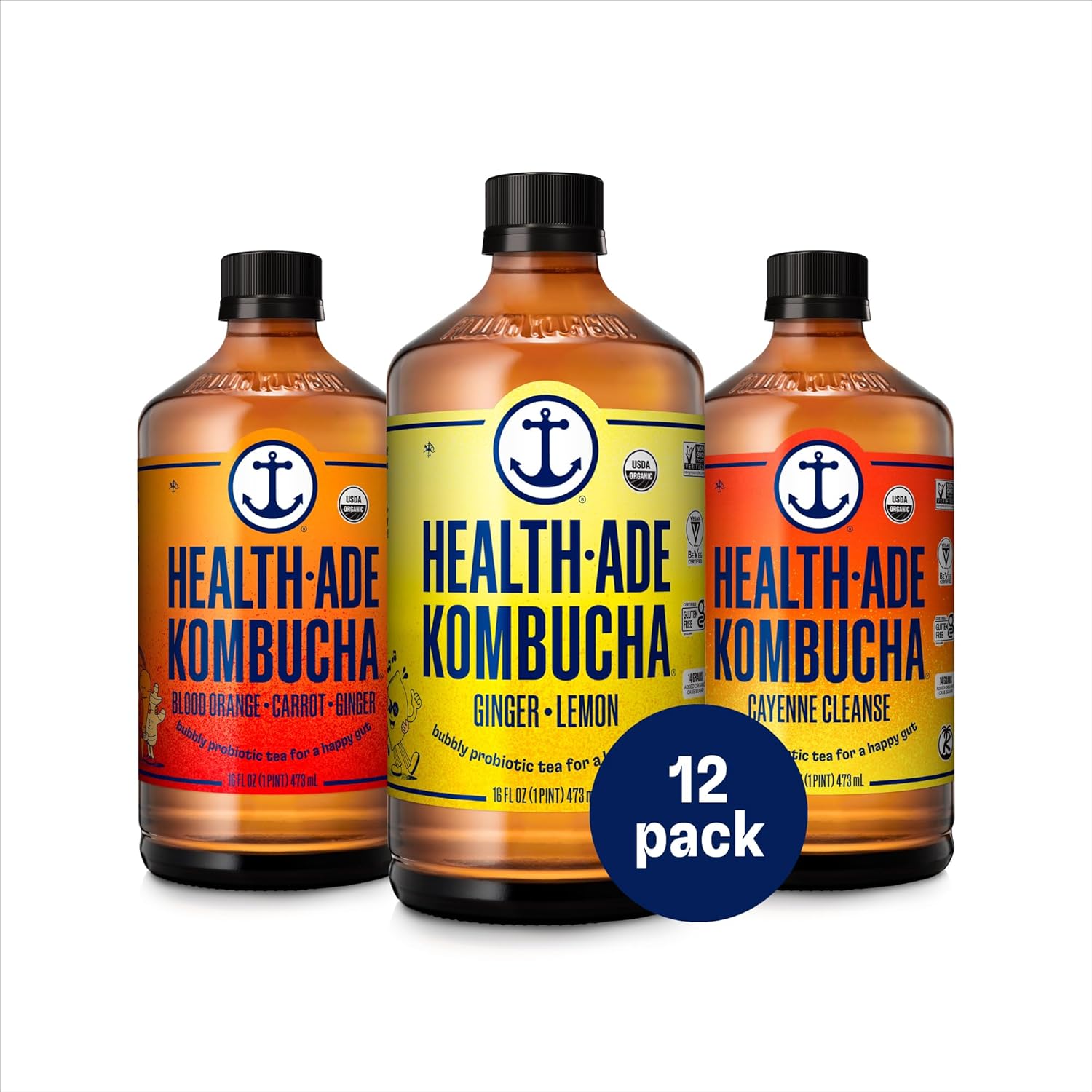 Health-Ade Kombucha Tea Organic Drink for Gut Health Support