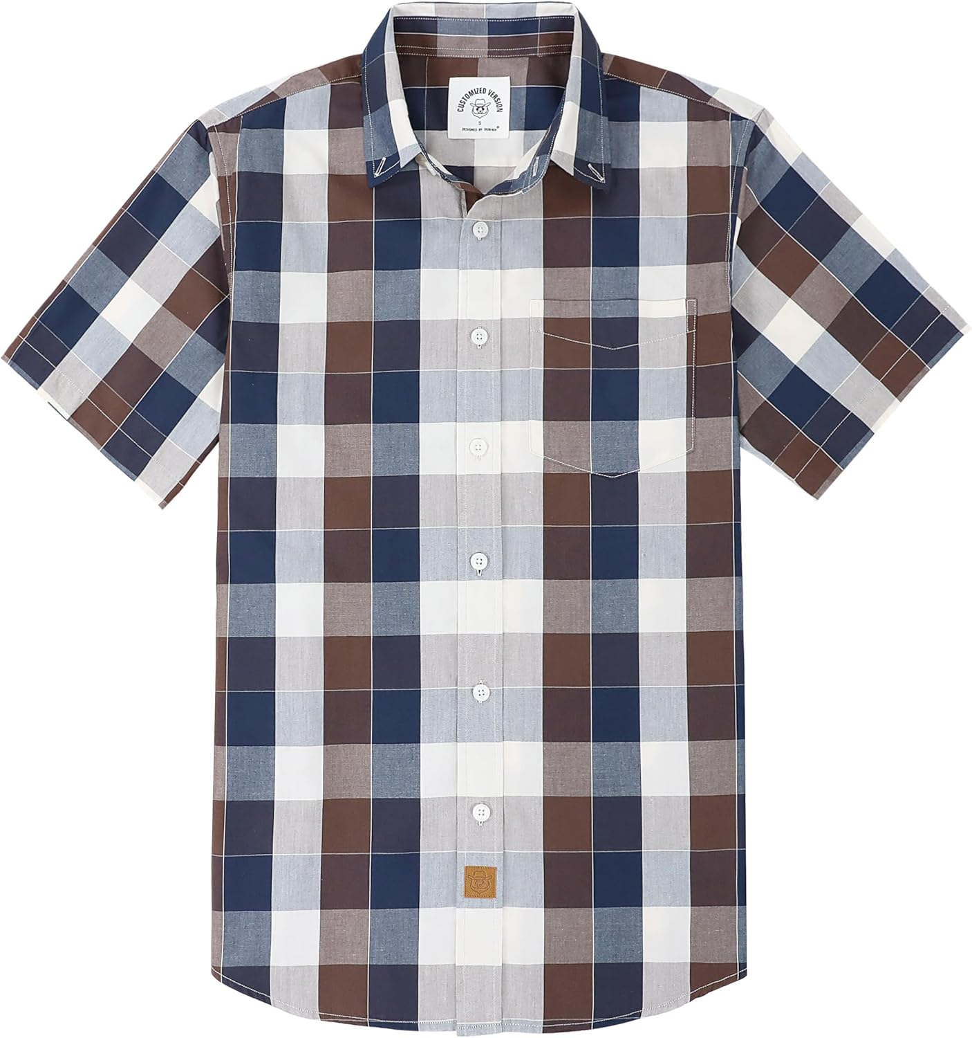 Dubinik Mens Short Sleeve Button Down Shirt for Summer Style