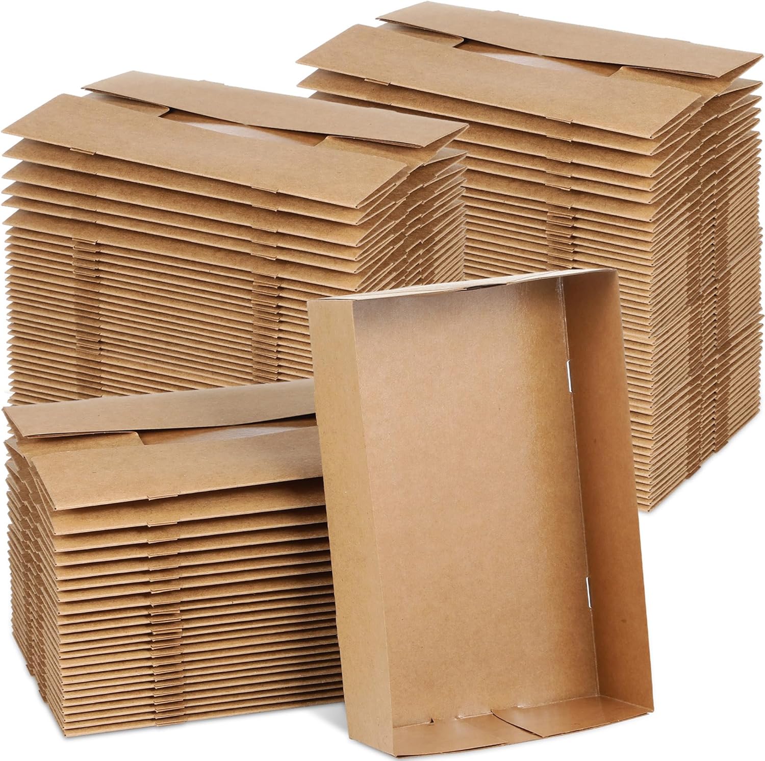 Paperboard Kraft Food Trays for Snacks and Drinks - 100 Count