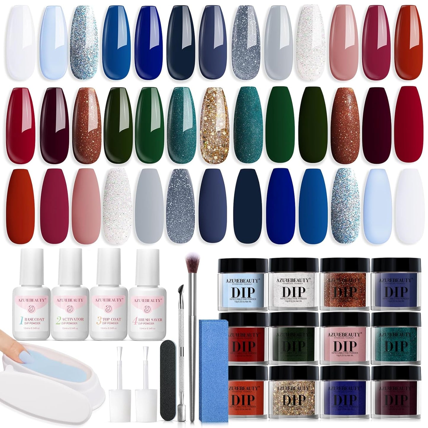 AZUREBEAUTY Dip Powder Nail Kit for Stunning Nail Art Designs