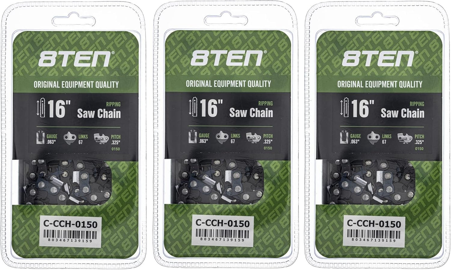 8TEN Ripping Chainsaw Chain 16 Inch for Stihl Models 024 028