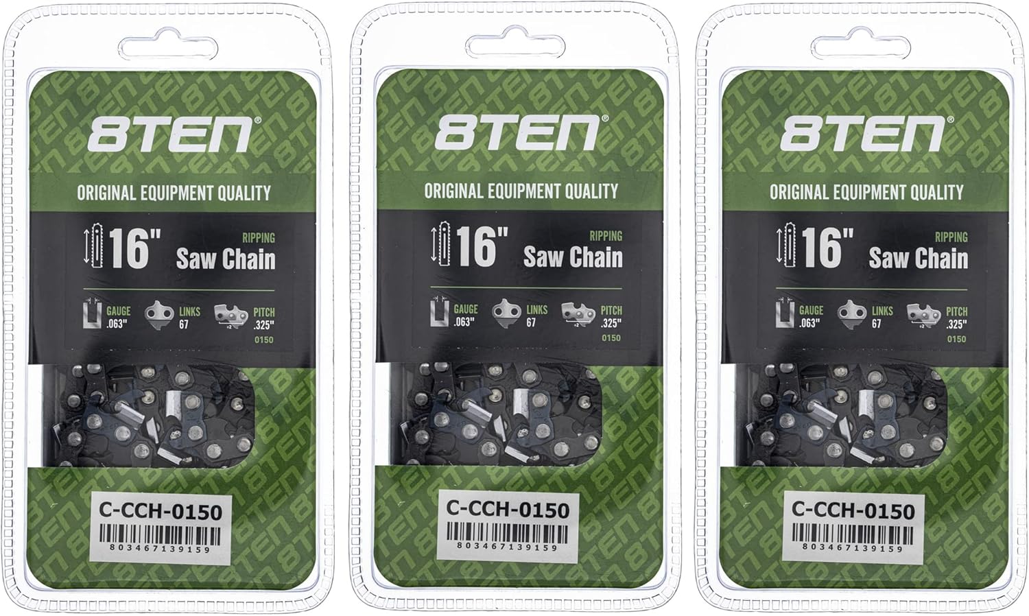 8TEN Ripping Chainsaw Chain 16 Inch for Stihl Models 024 028