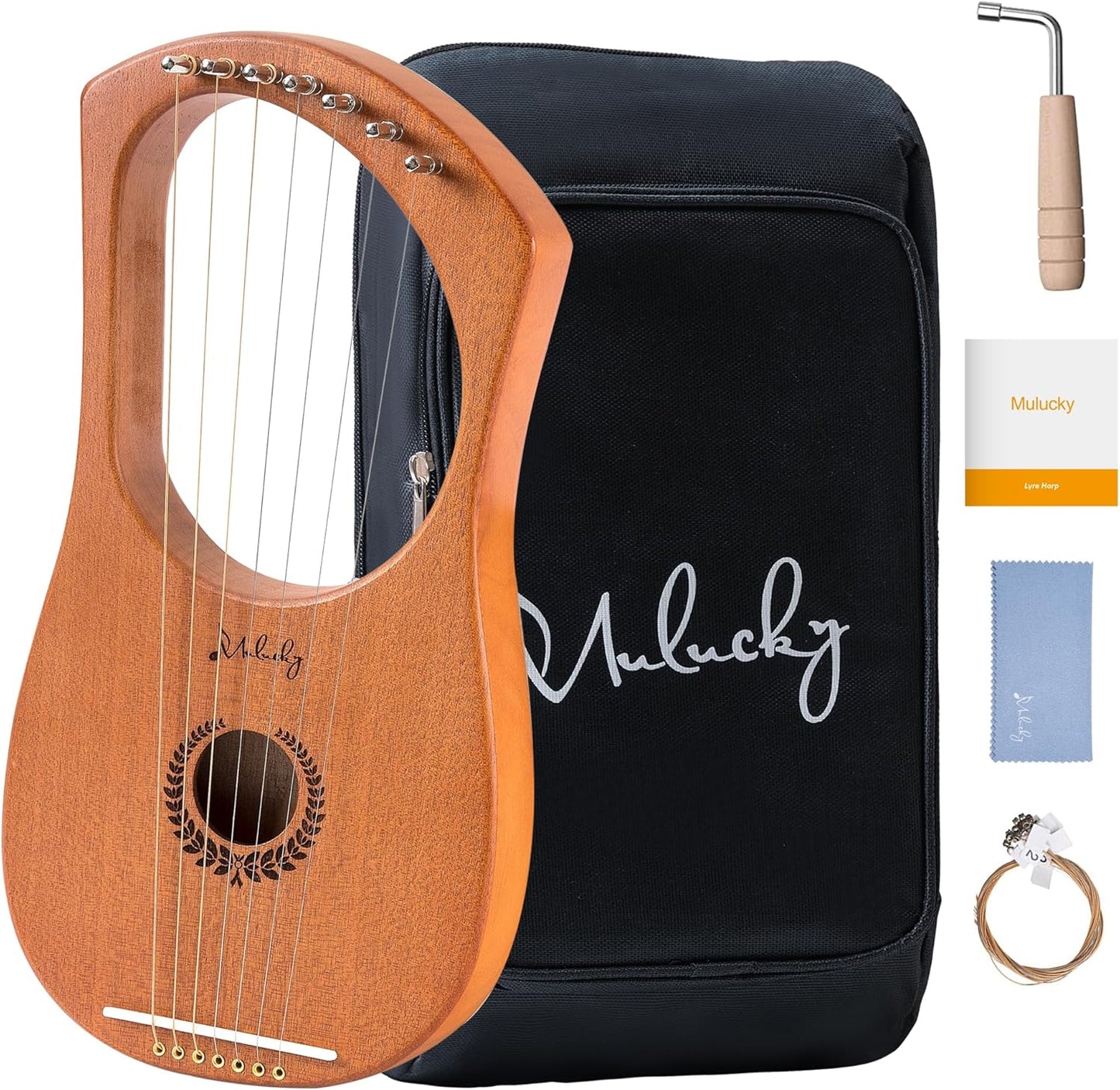 Lyre Harp Mulucky 7 Metal Strings for Music and Therapy