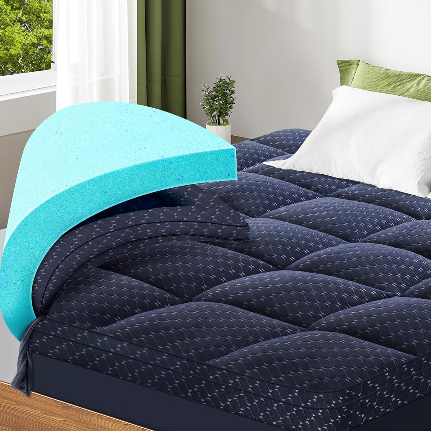 Dual Layer 3 Inch Memory Foam Mattress Topper for Twin Size