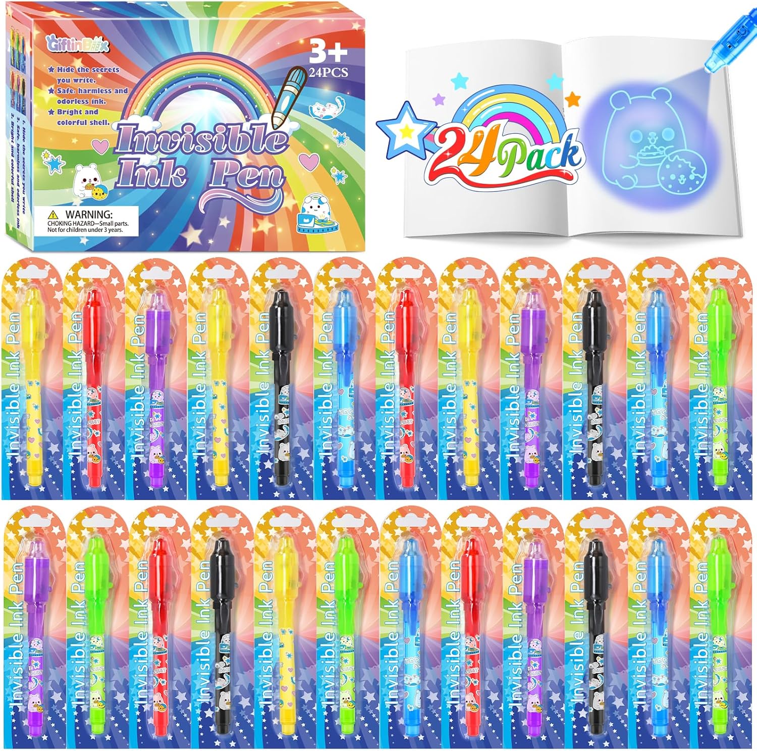 Invisible Ink Spy Pens Set for Kids 8-12