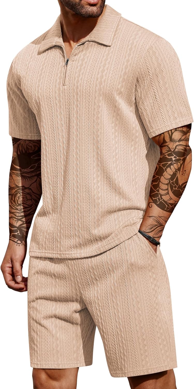 COOFANDY Men's 2 Pieces Outfits for Summer Athletic Style