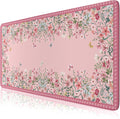 HAOCOO Pink Floral Desk Pad - Non-Slip & Waterproof
