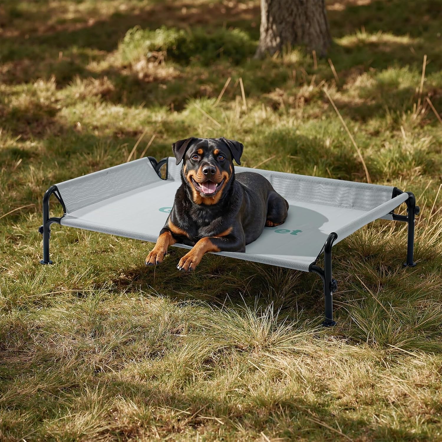 Elevated Dog Bed Large Size with Guardrail for Comfort and Safety