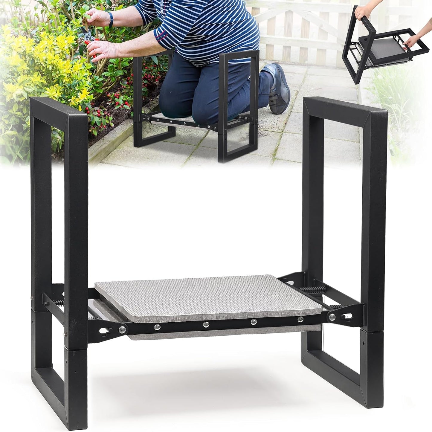 Garden Kneeler and Seat - Heavy Duty Folding Stool for Comfort
