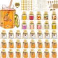 4 oz Mini Hexagon Glass Honey Jars 35 Pack - Party Favor Set