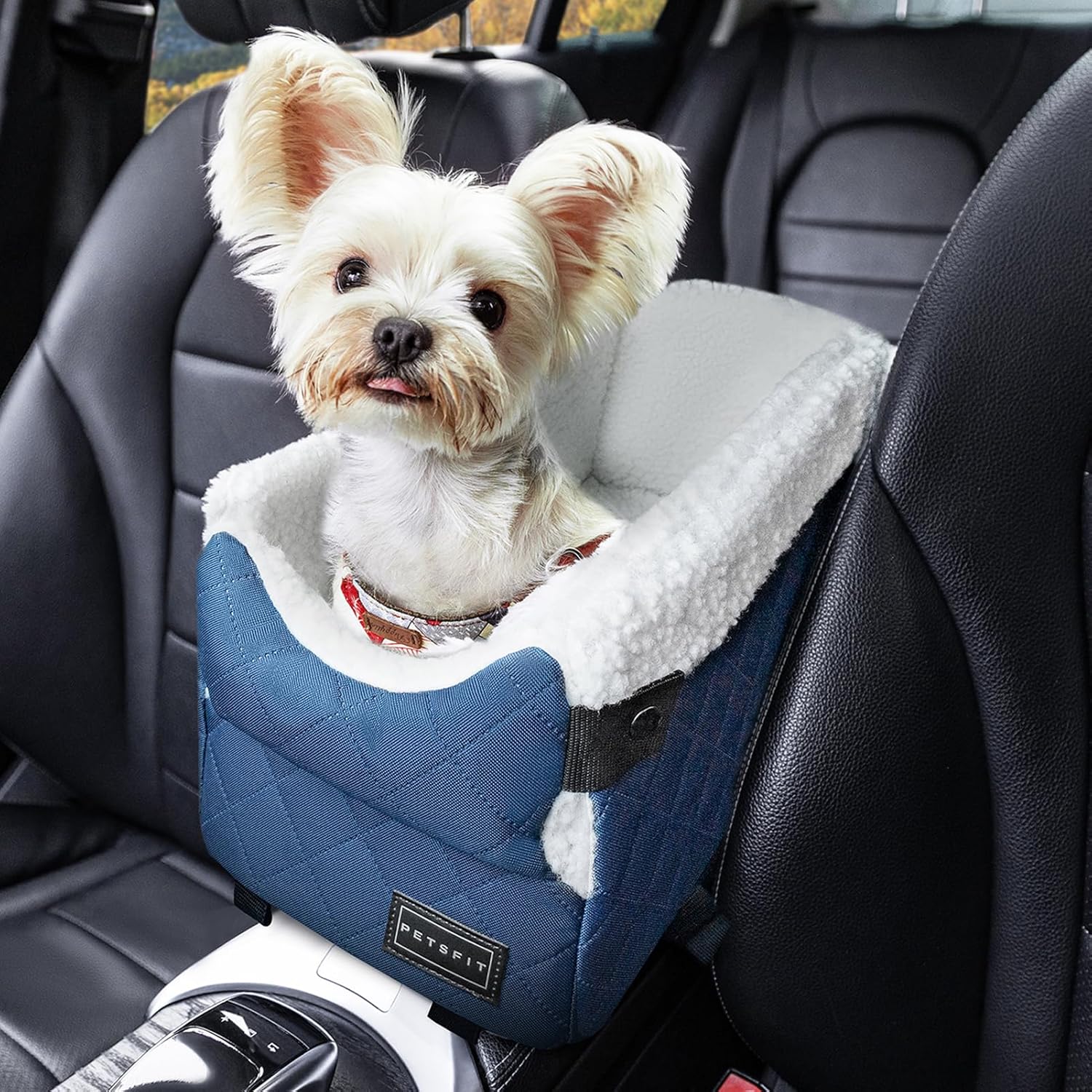 PETSFIT Center Console Dog Car Seat for Small Dogs Up to 8 Lbs
