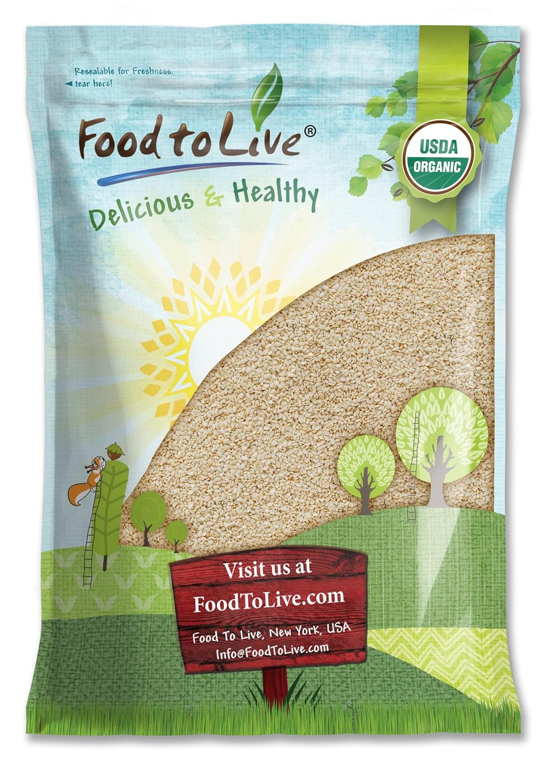 Organic Hulled Sesame Seeds for Healthy Cooking and Baking