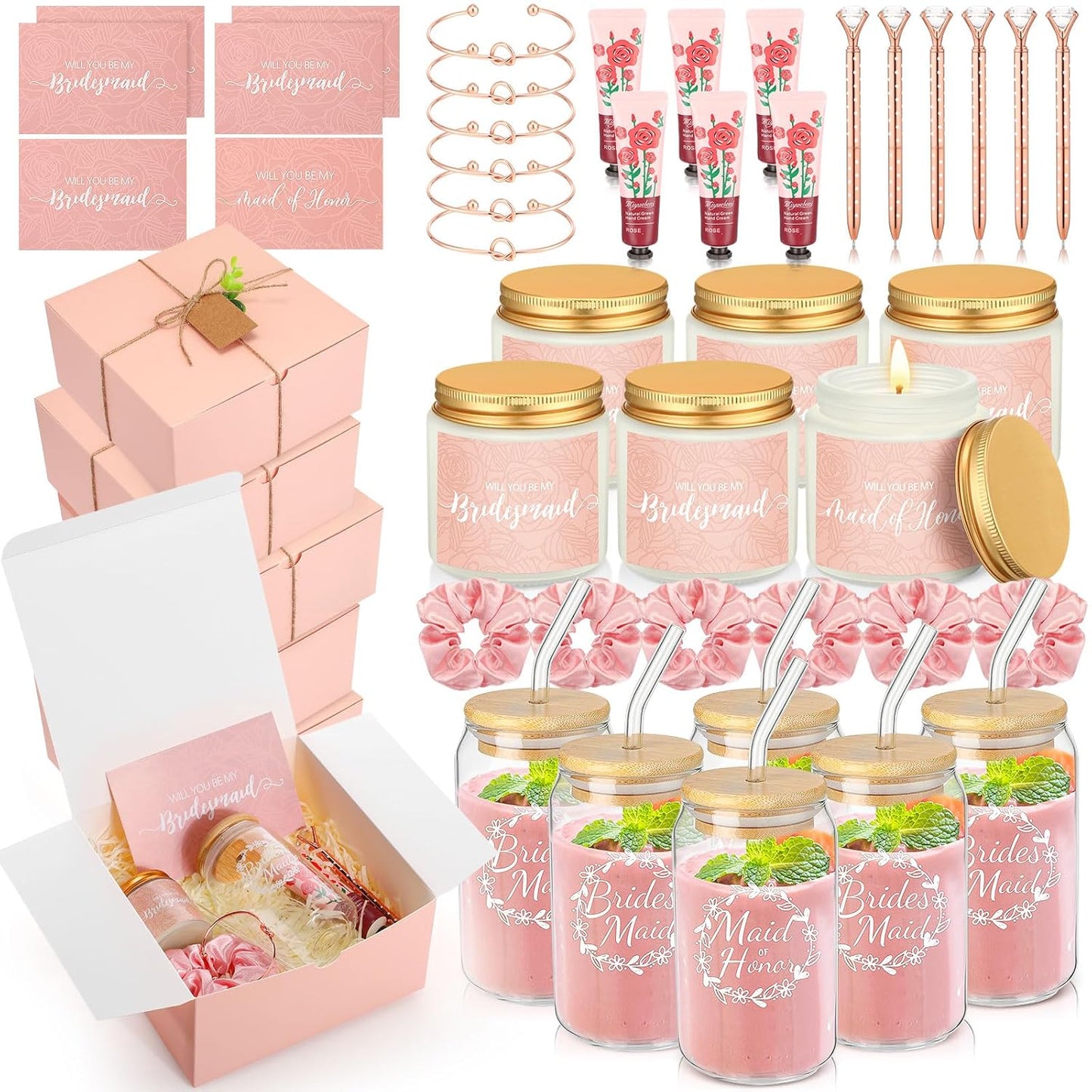 60 Pcs Bridesmaid Proposal Gifts Set for Special Occasions