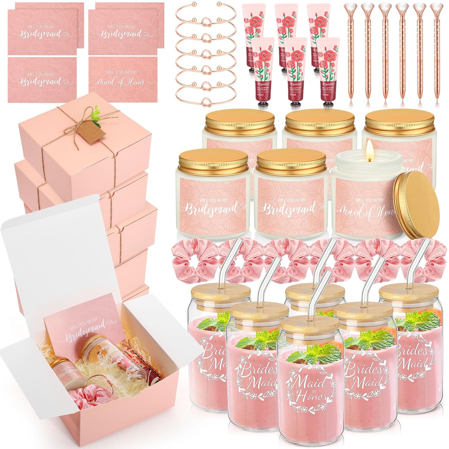 60 Pcs Bridesmaid Proposal Gifts Set for Special Occasions