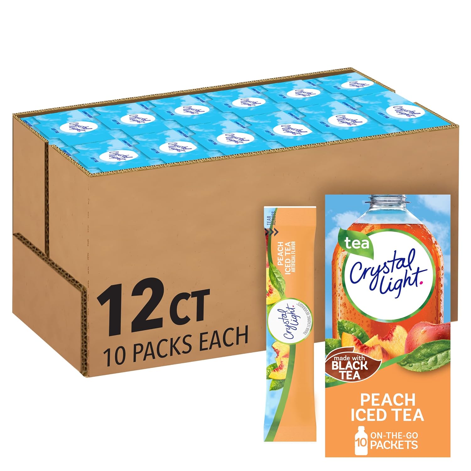 Crystal Light Peach Iced Tea Powdered Drink Mix for Refreshment